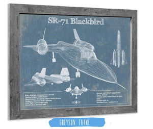 14" x 11" / Greyson Frame Cutler West SR-71 Blackbird Blue Version - Aircraft Original Military Wall Art