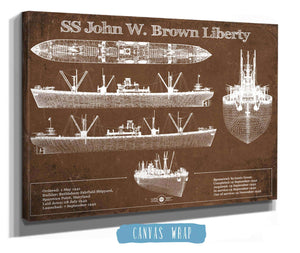 Cutler West SS John W. Brown Liberty ship Blueprint Original Military Wall Art - Customizable