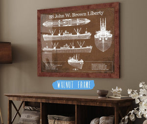 Cutler West SS John W. Brown Liberty ship Blueprint Original Military Wall Art - Customizable