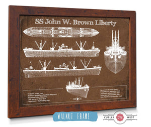 Cutler West SS John W. Brown Liberty ship Blueprint Original Military Wall Art - Customizable