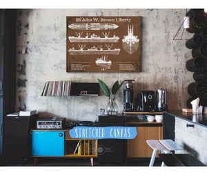 Cutler West SS John W. Brown Liberty ship Blueprint Original Military Wall Art - Customizable