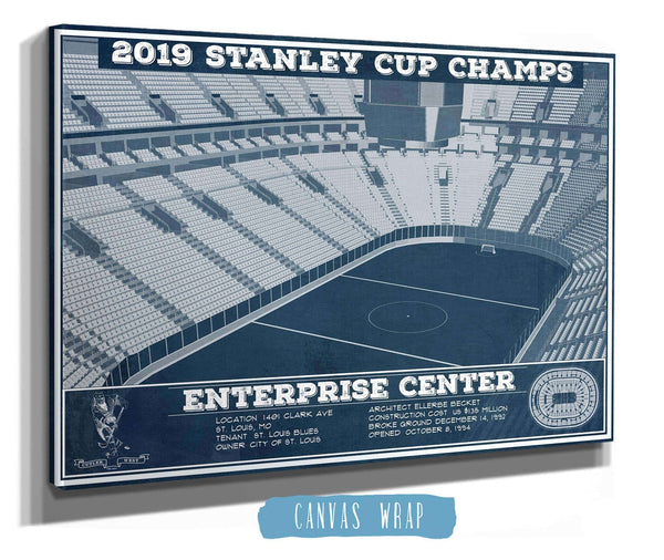 Cutler West St. Louis Blues Enterprise 2019 Stanley Cup Champions - Vintage Hockey Team Color Print