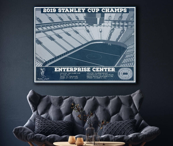 Cutler West St. Louis Blues Enterprise 2019 Stanley Cup Champions - Vintage Hockey Team Color Print