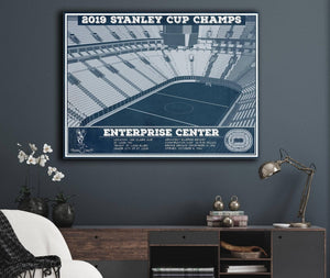 Cutler West St. Louis Blues Enterprise 2019 Stanley Cup Champions - Vintage Hockey Team Color Print