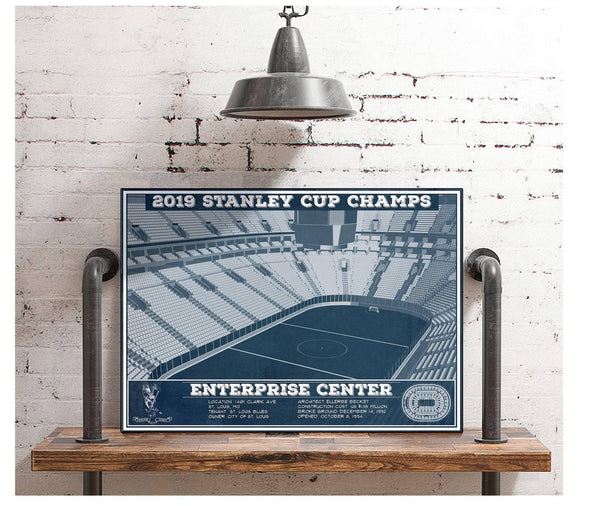 Cutler West St. Louis Blues Enterprise 2019 Stanley Cup Champions - Vintage Hockey Team Color Print