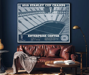 Cutler West St. Louis Blues Enterprise 2019 Stanley Cup Champions - Vintage Hockey Team Color Print