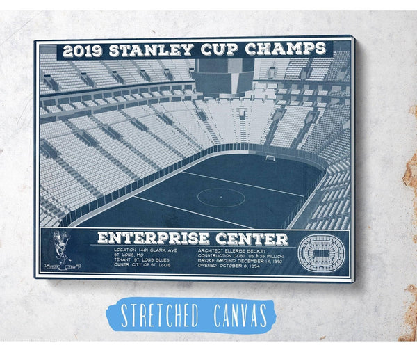 Cutler West St. Louis Blues Enterprise 2019 Stanley Cup Champions - Vintage Hockey Team Color Print