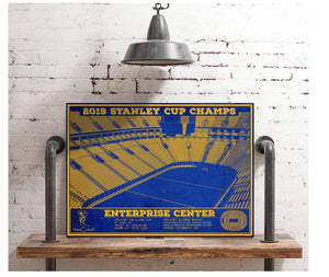 Cutler West St. Louis Blues Enterprise 2019 Stanley Cup Champions - Vintage Hockey Team Color Print