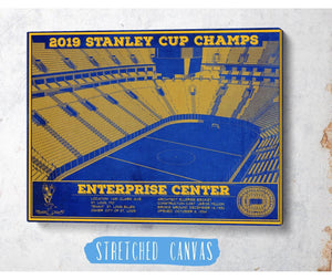 Cutler West St. Louis Blues Enterprise 2019 Stanley Cup Champions - Vintage Hockey Team Color Print