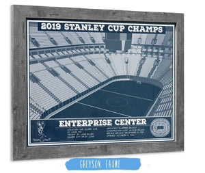 14" x 11" / Greyson Frame Cutler West St. Louis Blues Enterprise 2019 Stanley Cup Champions - Vintage Hockey Team Color Print