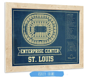 Cutler West St. Louis Blues - Enterprise Center Vintage Hockey Blueprint NHL Print