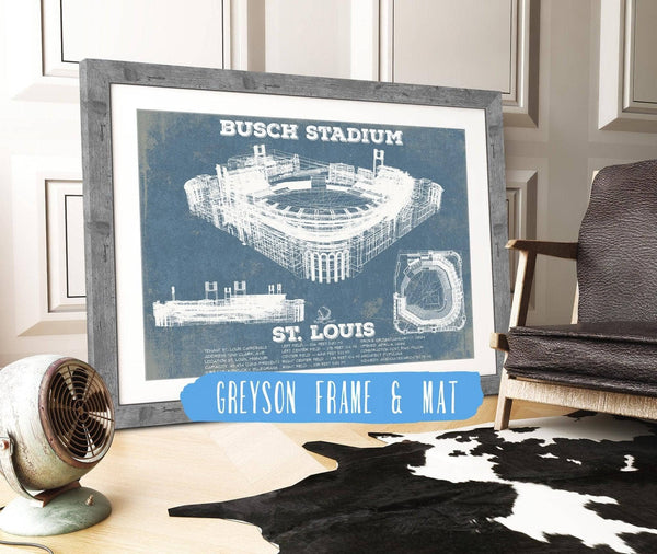 14" x 11" / Greyson Frame & Mat Cutler West St. Louis Cardinals Busch Stadium Vintage Baseball Print
