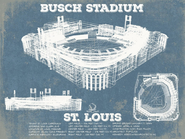 14" x 11" / Unframed Cutler West St. Louis Cardinals Busch Stadium Vintage Baseball Print