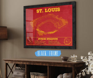 20" x 16" / Black Frame Cutler West St. Louis Cardinals - Busch Stadium Vintage Baseball Print