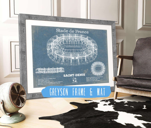 14" x 11" / Greyson Frame & Mat Cutler West Stade de France Vintage Football Stadium Print