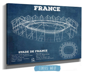 14" x 11" / Stretched Canvas Wrap Cutler West Stade de France Vintage Soccer Stadium Print