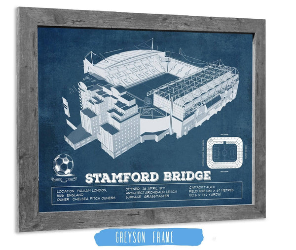 14" x 11" / Greyson Frame Cutler West Stamford Bridge Chelsea FC European Football Soccer Stadium Print