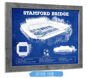 14" x 11" / Greyson Frame Cutler West Stamford Bridge - Chelsea FC European Football Soccer Stadium Print