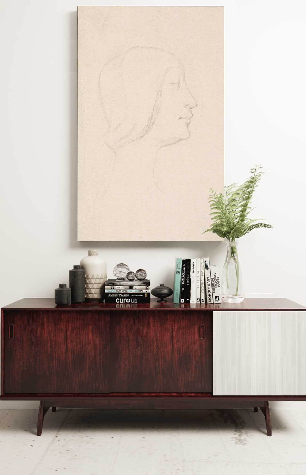 16" x 24" / Stretched Canvas Wrap Cutler West Studie Efter Francesco Lauranas Buste Af Eleonora Daragona I Museet I Palermo en Face by La Ring