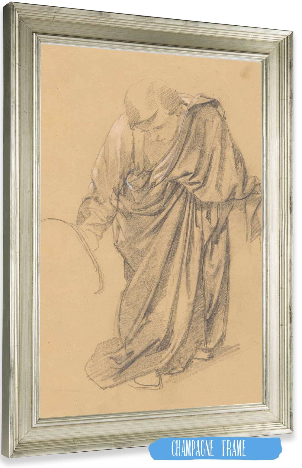 16" x 24" / Unframed Cutler West Study of the Figure of St John to the Painting Entombment by Jozef Simmler