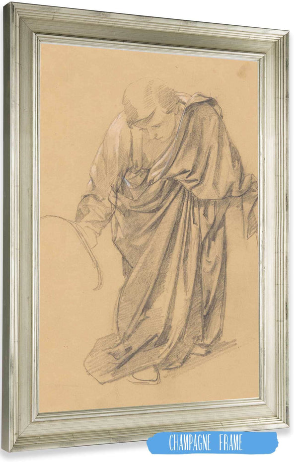 16" x 24" / Champagne Frame Cutler West Study of the Figure of St John to the Painting Entombment by Jozef Simmler