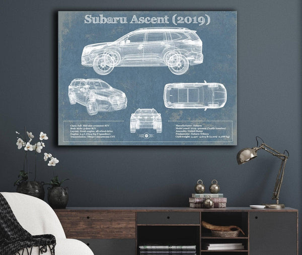 Cutler West Subaru Ascent 2019 Blueprint Vintage Auto Print