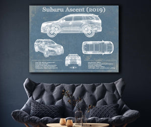 Cutler West Subaru Ascent 2019 Blueprint Vintage Auto Print