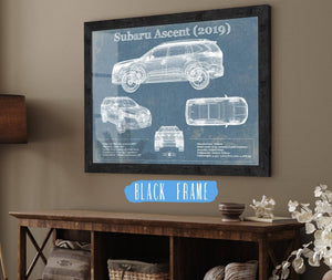 20" x 16" / Black Frame Cutler West Subaru Ascent 2019 Blueprint Vintage Auto Print