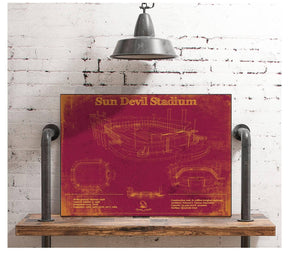 Cutler West Sun Devil Stadium Wall Art - Vintage Arizona State Sun Devils Art
