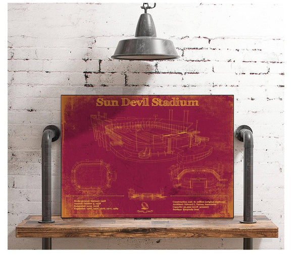 Cutler West Sun Devil Stadium Wall Art - Vintage Arizona State Sun Devils Art