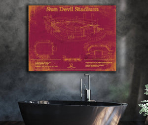 Cutler West Sun Devil Stadium Wall Art - Vintage Arizona State Sun Devils Art