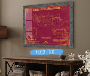 Cutler West Sun Devil Stadium Wall Art - Vintage Arizona State Sun Devils Art