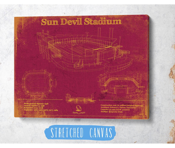 Cutler West Sun Devil Stadium Wall Art - Vintage Arizona State Sun Devils Art
