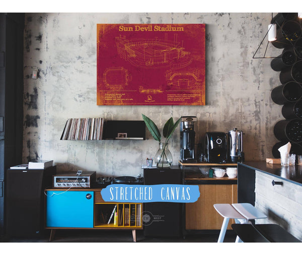 Cutler West Sun Devil Stadium Wall Art - Vintage Arizona State Sun Devils Art