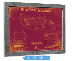 14" x 11" / Greyson Frame Cutler West Sun Devil Stadium Wall Art - Vintage Arizona State Sun Devils Art