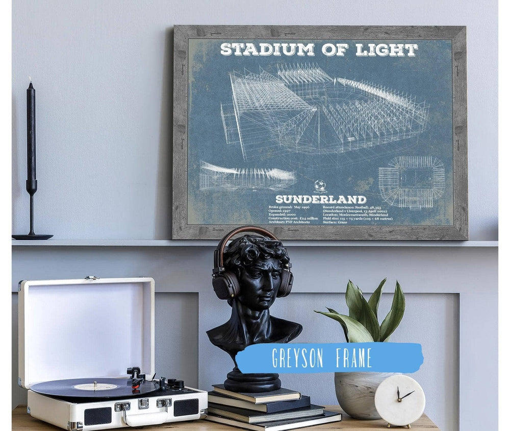 14" x 11" / Stretched Canvas Wrap Cutler West Sunderland AFC Stadium Of Light Soccer Print