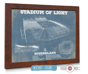 20" x 16" / Walnut Frame Cutler West Sunderland AFC Stadium Of Light Soccer Print