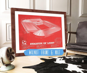 20" x 16" / Walnut Frame & Mat Cutler West Sunderland AFC Stadium Of Light Soccer Team Color Print