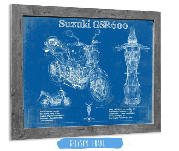 Cutler West Suzuki GSR600 Blueprint Motorcycle Patent Print