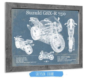Cutler West Suzuki GSX R750 Blueprint Motorcycle Patent Print
