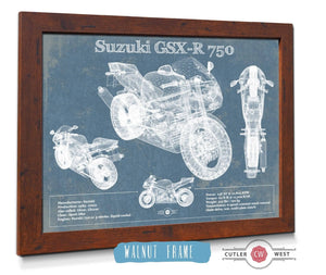 Cutler West Suzuki GSX R750 Blueprint Motorcycle Patent Print