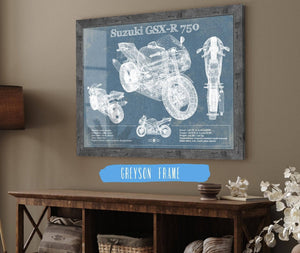 Cutler West Suzuki GSX R750 Blueprint Motorcycle Patent Print