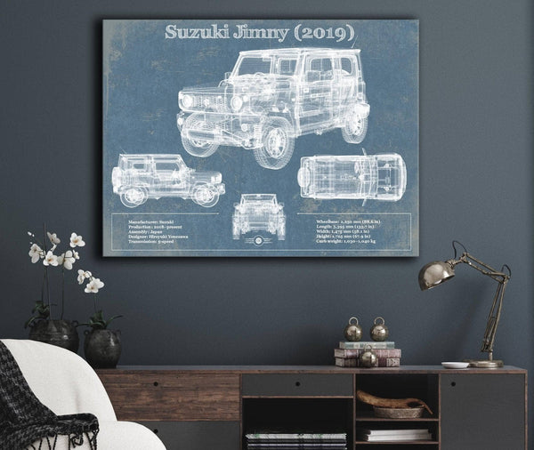 Cutler West Suzuki Jimney 2019 Vintage Blueprint Auto Print