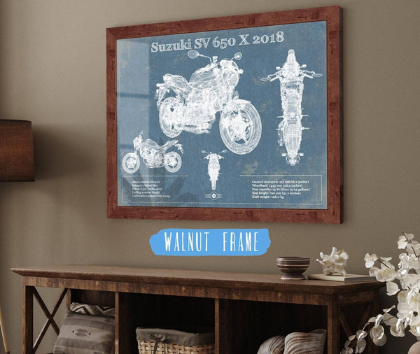Cutler West Suzuki SV 650 X 2018 Blueprint Motorcycle Patent Print