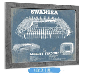 14" x 11" / Greyson Frame Cutler West Swansea City Football Club- Liberty Stadium Soccer Print