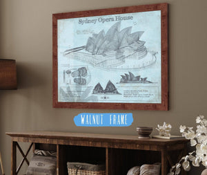 Cutler West Sydney Opera House Blueprint Vintage Art Print