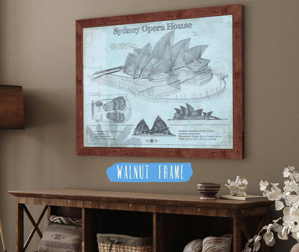 Cutler West Sydney Opera House Blueprint Vintage Art Print