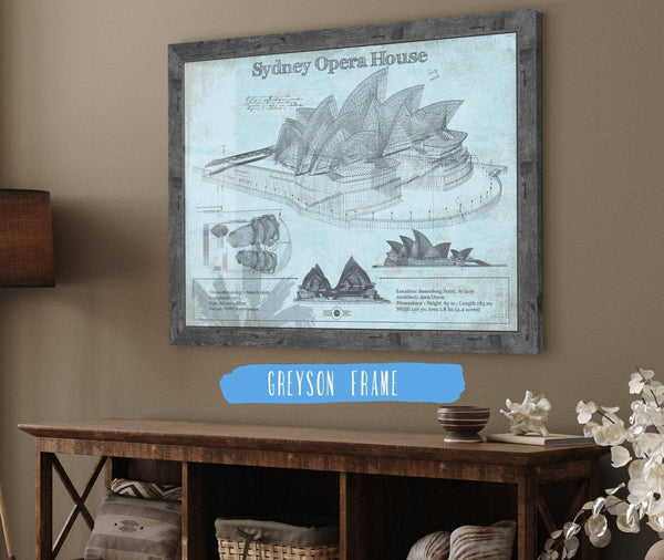Cutler West Sydney Opera House Blueprint Vintage Art Print