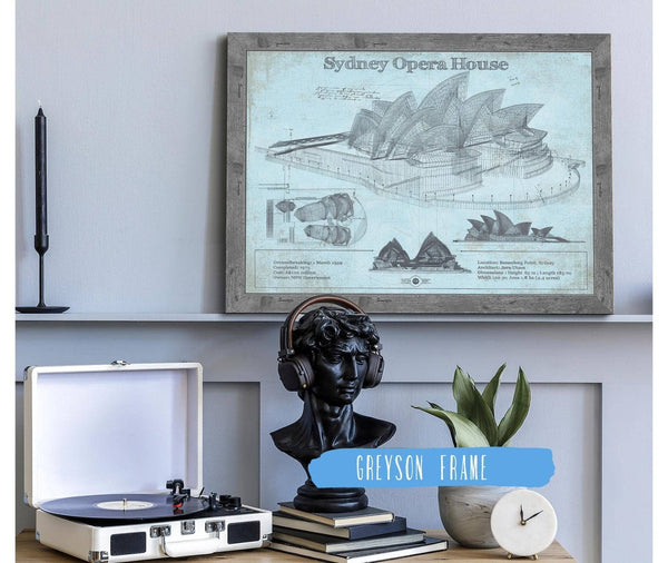 Cutler West Sydney Opera House Blueprint Vintage Art Print