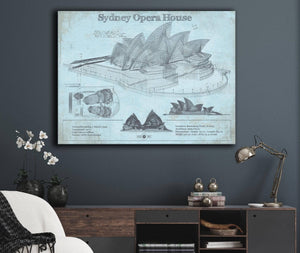 Cutler West Sydney Opera House Blueprint Vintage Art Print